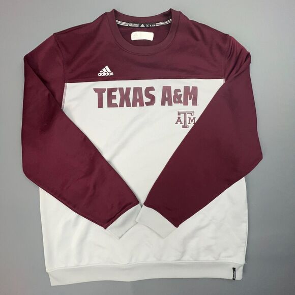 Adidas Pullover Mens XL Maroon Gray Aggie Texas A&M University Climalite - Picture 1 of 7